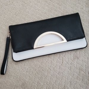 White House Black Market Saffiano Foldover Clutch
